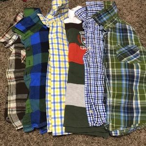 Toddler Boys 3t plaid button up shirts/polos Lot